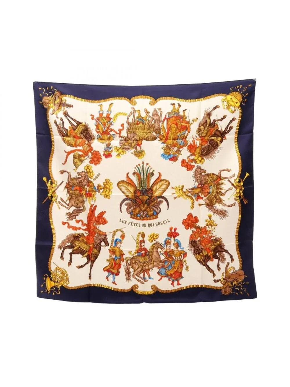 Hermes Scarf Carre 90 les Fetes du Roi Soleil Silk